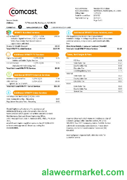 USA Utah Comcast business utility bill template in Word and PDF formats, version 1